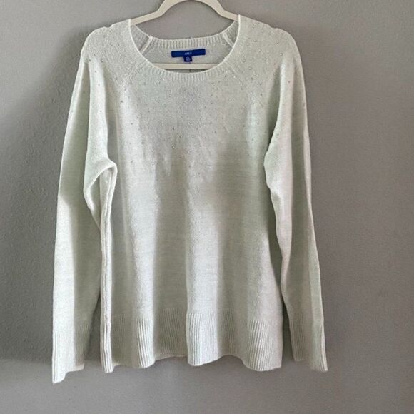 NWT APT.9 White soft cozy sweater Crew Neck Long sleeve Size XXL - Picture 3 of 12